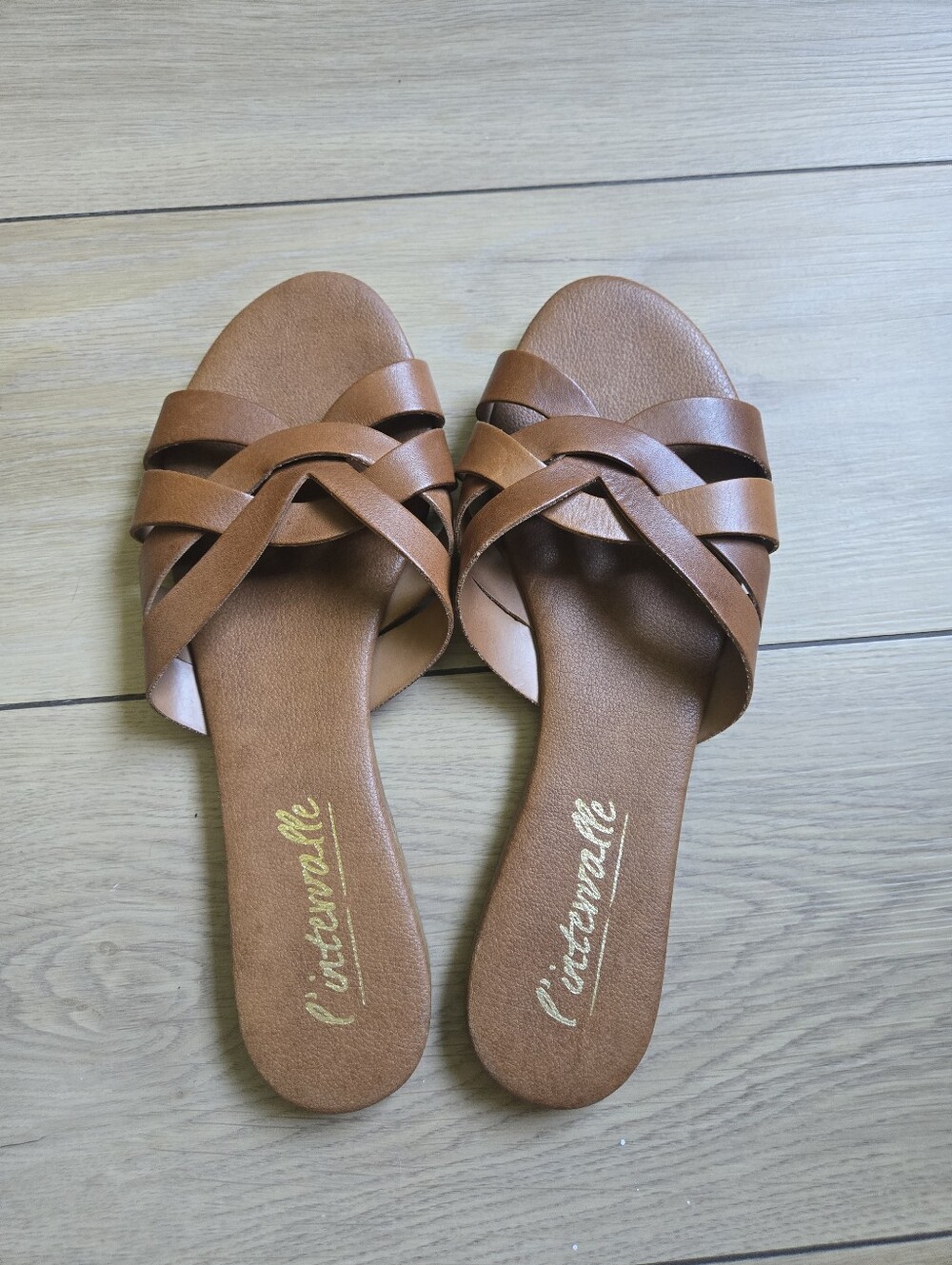 L'Intervalle Interwoven Flat Sandals Size 41
